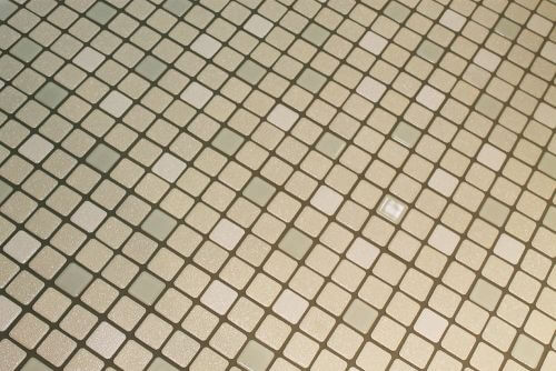 chrystalline mosaic floor tile in pistachio