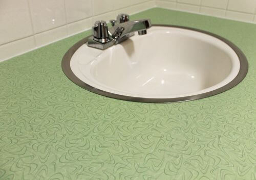 sink and counter top for a 1960s bathroom remodel
