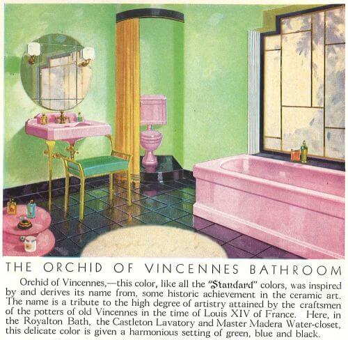vintage lavendar bathroom