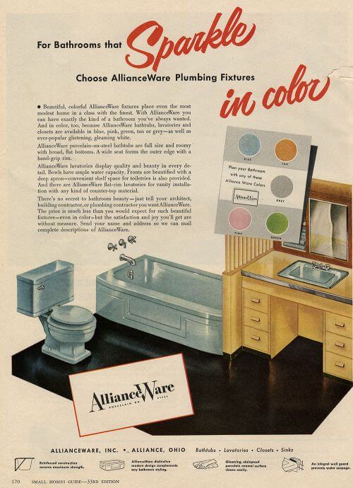 alliance ware vintage bathroom fixtures