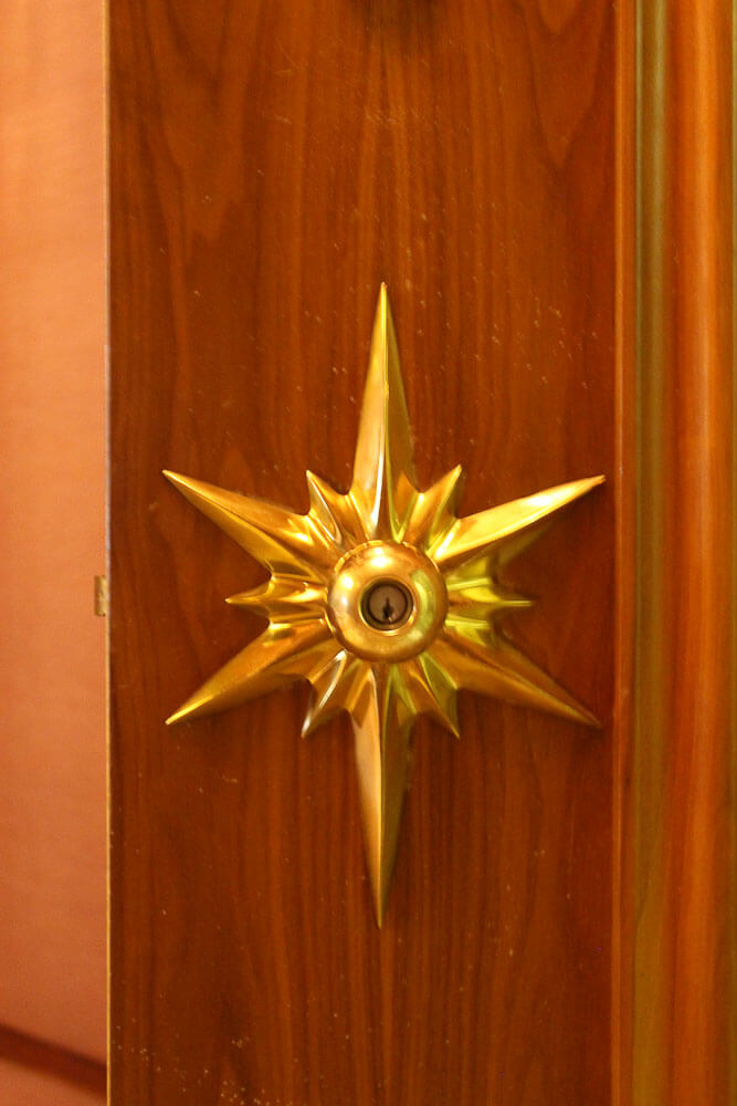 fantastic mid century starburst doorknob 
