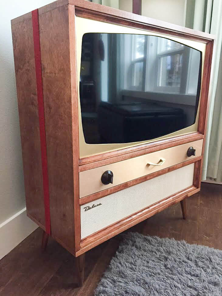 DIY mid century tv cabinet