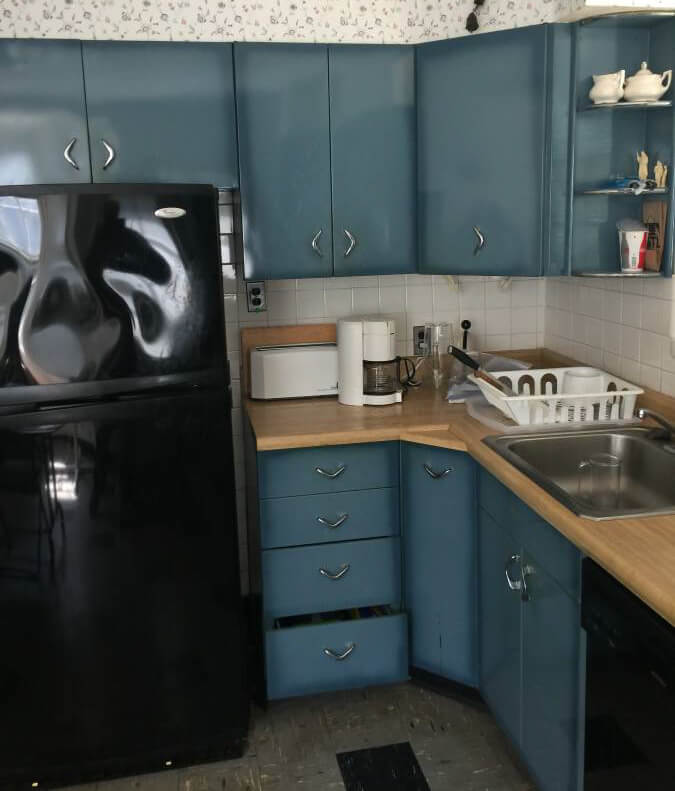 Burnt blue Youngstown steel kitchen cabinets - what a ...