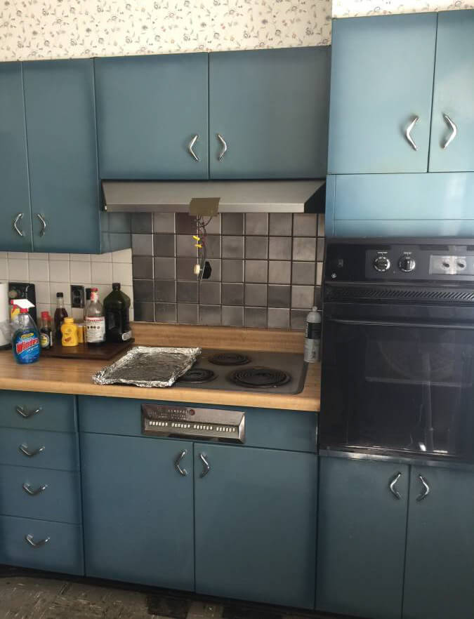 Burnt blue Youngstown steel kitchen cabinets - what a ...