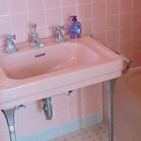 vintage pink sink