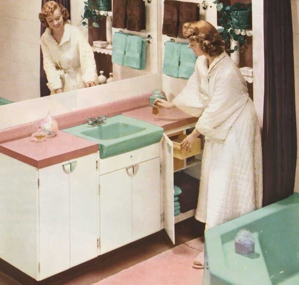 12 vintage bathroom sinks from american standard in 1955 - retro