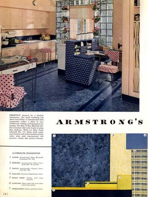 armstrong flooring kitchen design 1940s