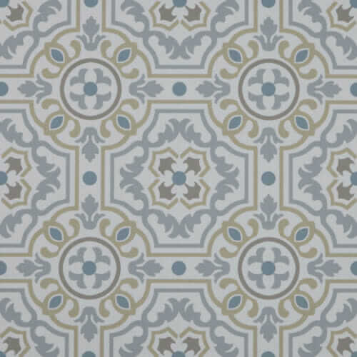 light blue pattern kitchen floor