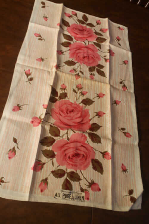 roses tea towel