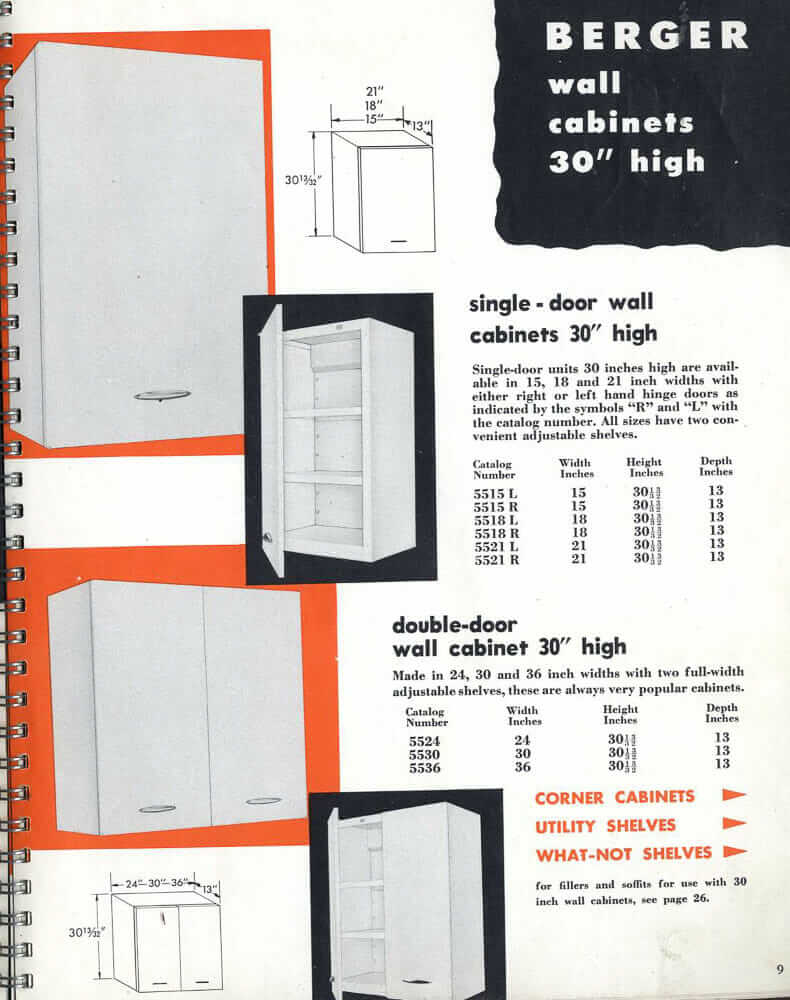 Berger Steel Cabinets for Kitchens - a catalog from 1949