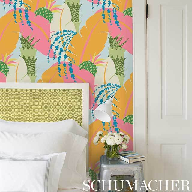Ananas wallpaper from Schumacher by Paul Poirot