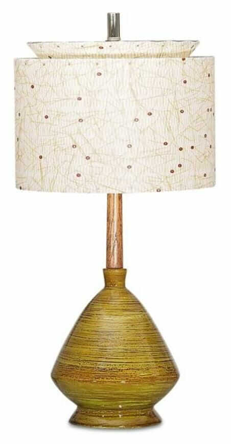 mid century lamp with fiberglass shade