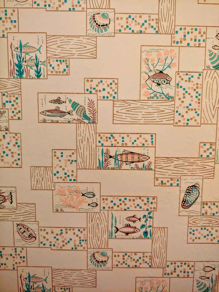 vintage wallpaper with fish