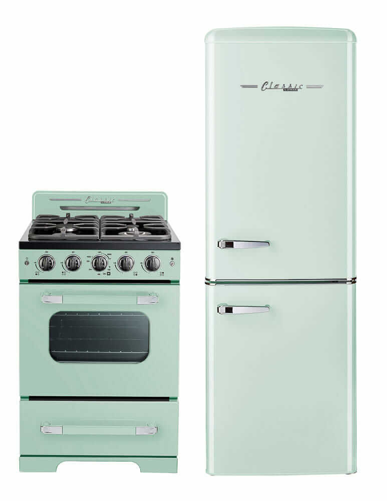jadeite mint green retro stove and refrigerator unique appliances