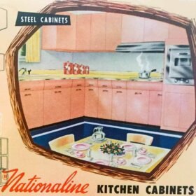 midcentury steel kitchen cabinets