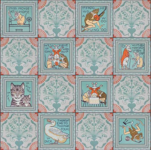 Vintage nursery rhyme wallpaper - now reproduced by Bradbury & Bradbury ...
