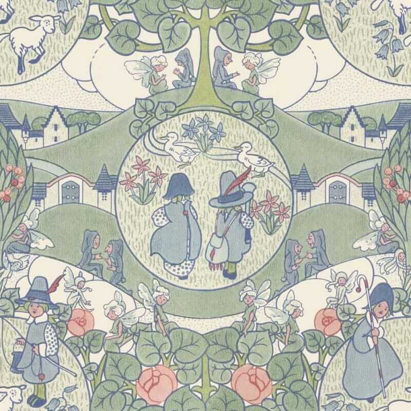 Vintage nursery rhyme wallpaper - now reproduced by Bradbury & Bradbury ...
