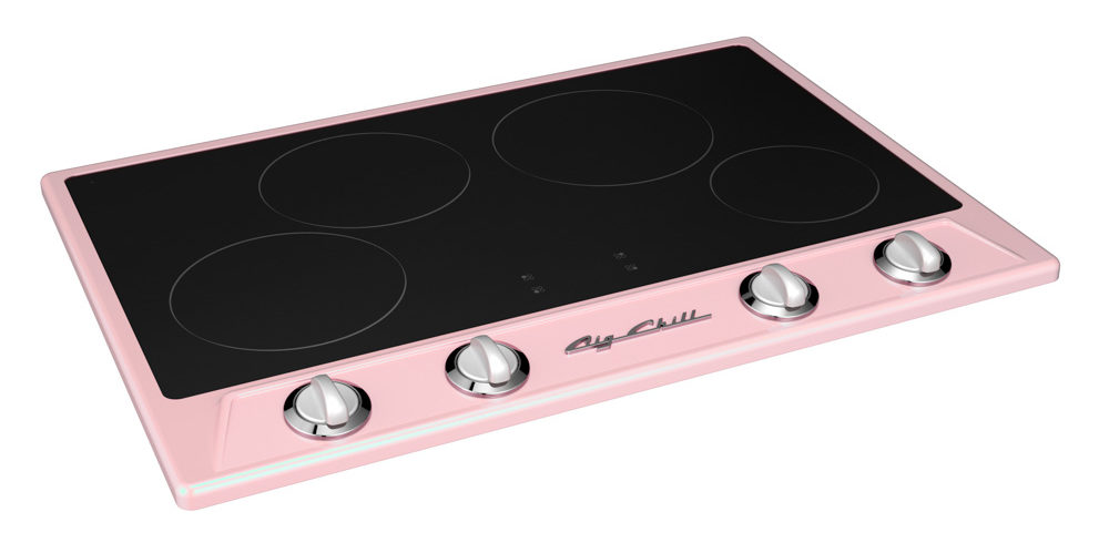 pink electric range top cooktop