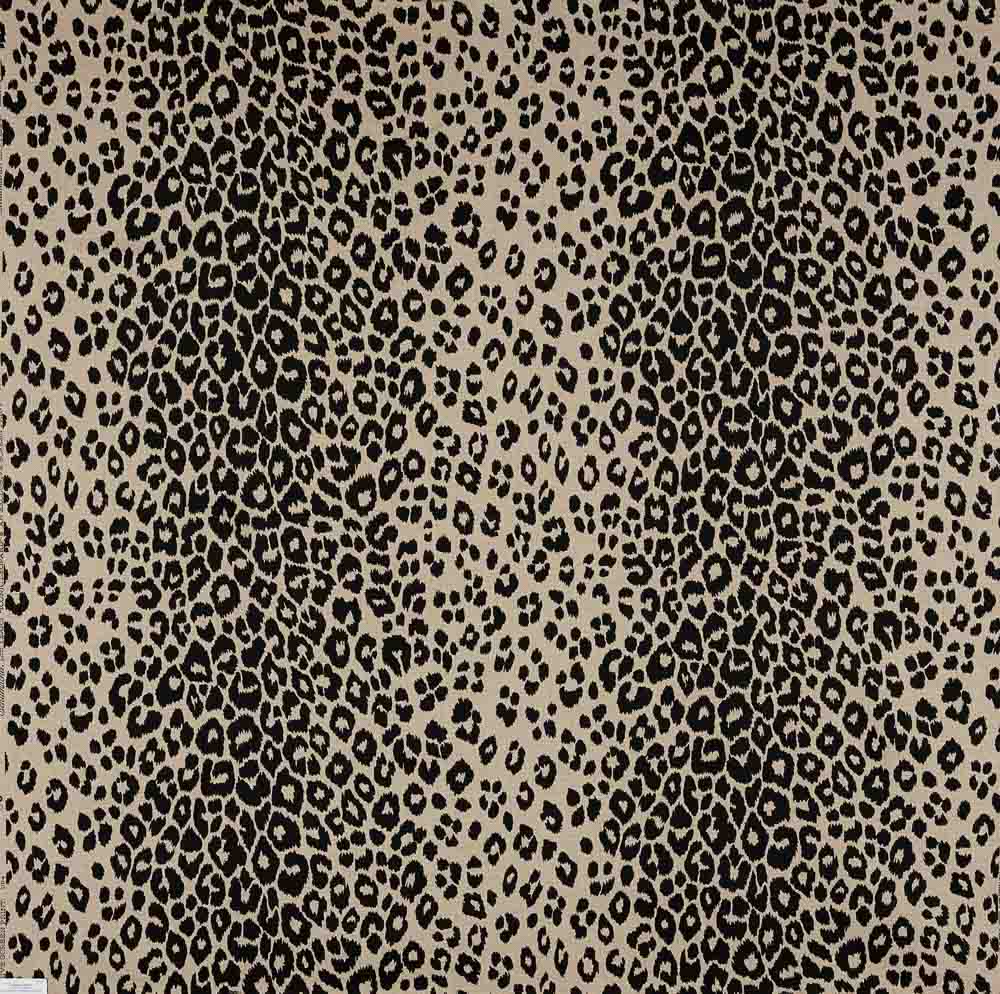 Iconic Leopard print wallpaper in Ebony and Natural from Schumacher