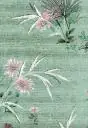 vintage 50s wallpaper aqua flowers
