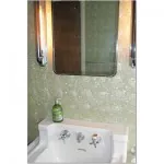 amys 50s bathroom with original wallpaper