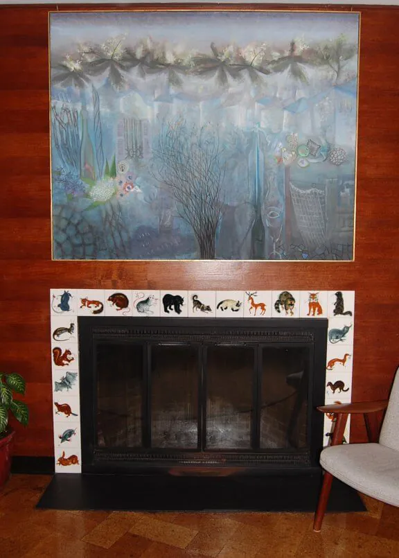 carol janeway artist carol janeway tiles used on a fireplace surround commissioned for Lawrence and Eleanor Bloedel