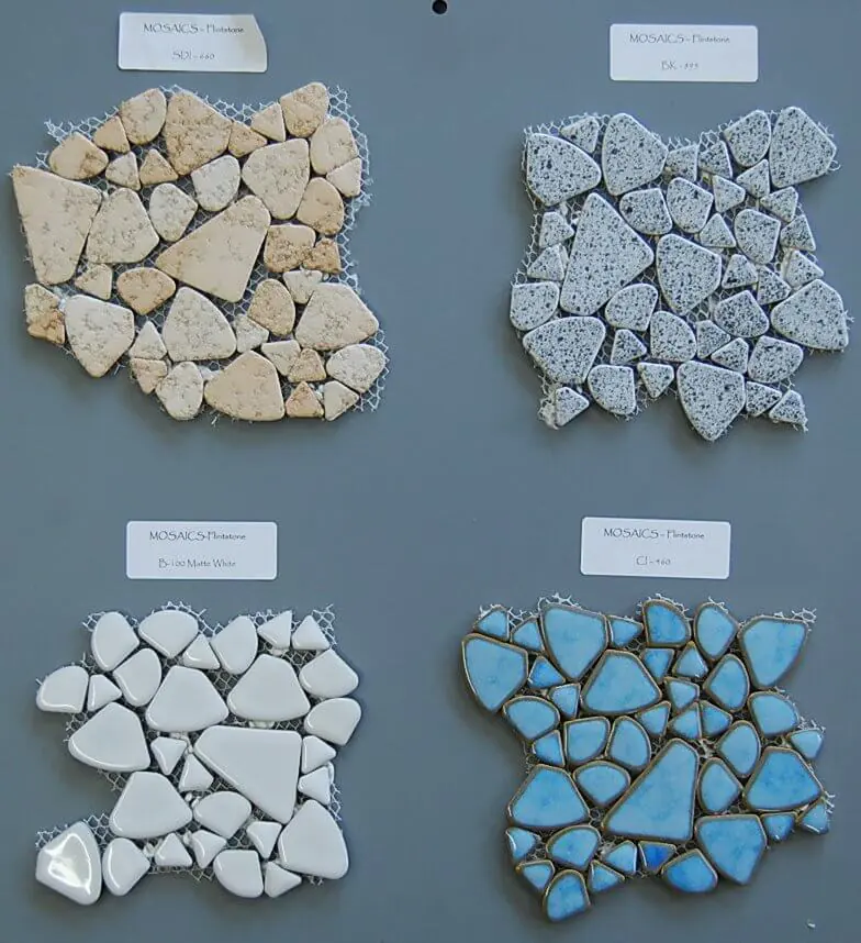 mosaic floor tile that looks like pebbles