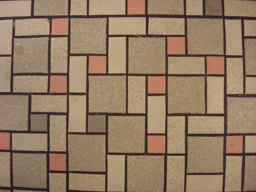 vintage-pink-and-gray-tile-floor-at-disneyland