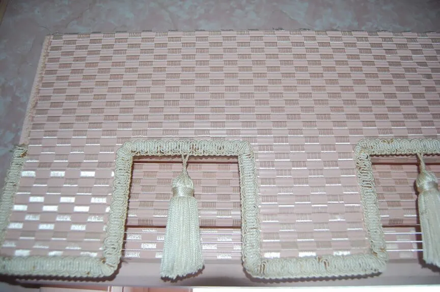 vintage woven wood shade in pink bathroom vintage woven wood shade
