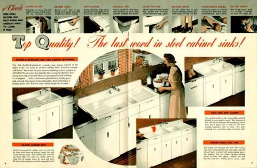 vintage 1941 steel kitchen cabinets from Montgomery Ward