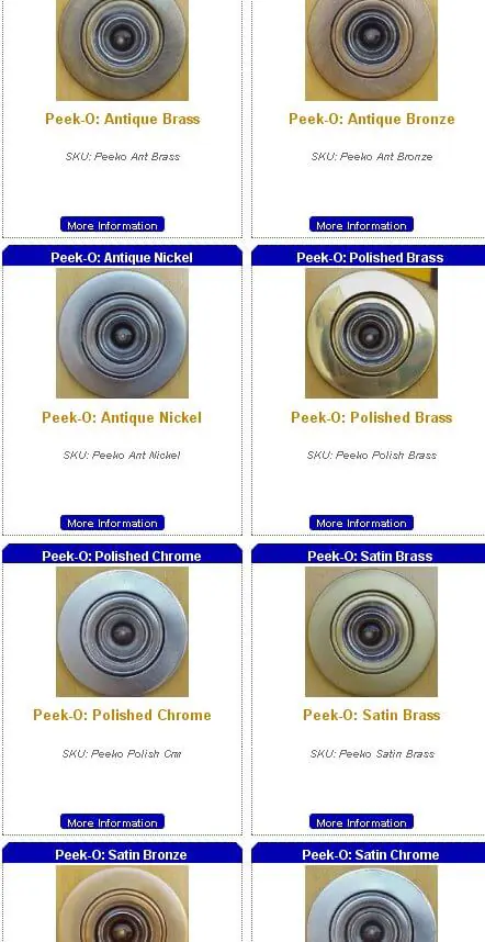 peek-os peep hole finishes for the peek-o