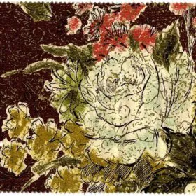 vintage waverly barkcloth spring frolic pattern