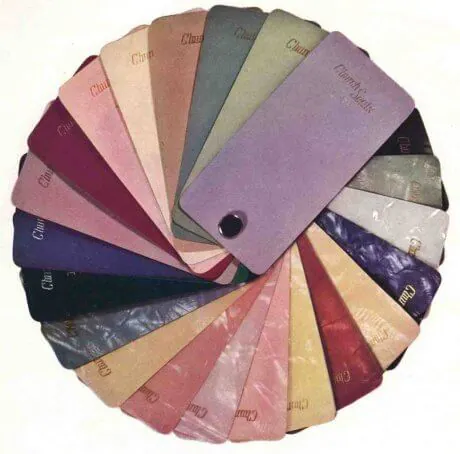 sunny 1940s colors shown in samples for church toilet seats