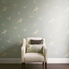 sanderson swallows vintage reproduction wallpaper
