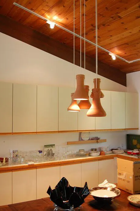 1988-kitchen-with-clay-pendant-chandeliers 1988 clay pendant chandeliers