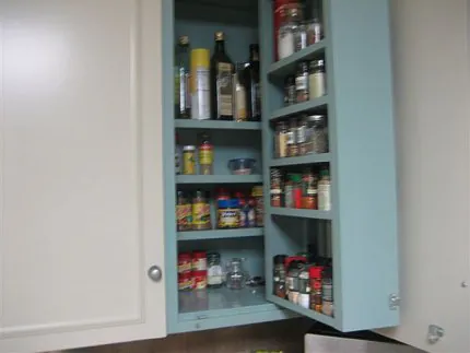built in spice rack in 1960s st. charles kitchen cabinets