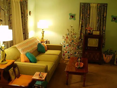 1950s-living-room chartreuse living room