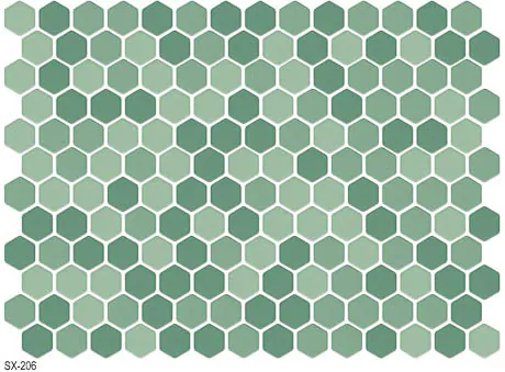 tea green hexagonal floor tile