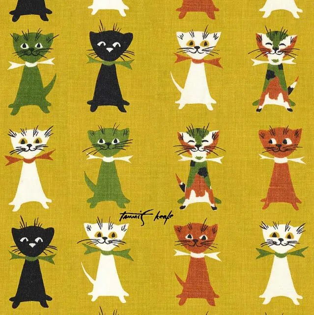 tammis keefe contented cats fabric