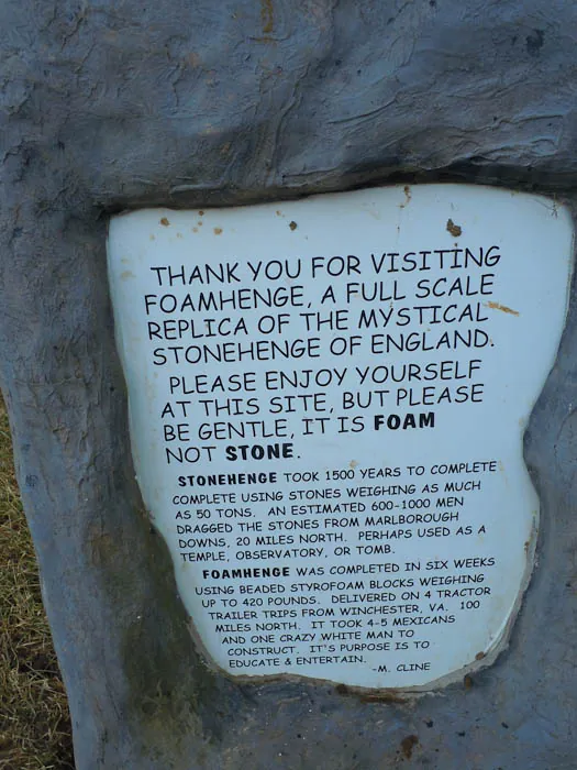 foamhenge sign foamhenge sign