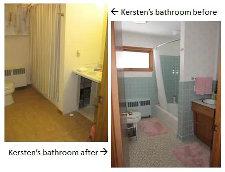 retro bathroom before and after