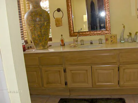 bathroom vanity updated using rust oleum cabinet transformations painting kit