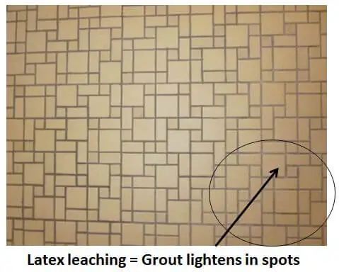 latex leaching in grout