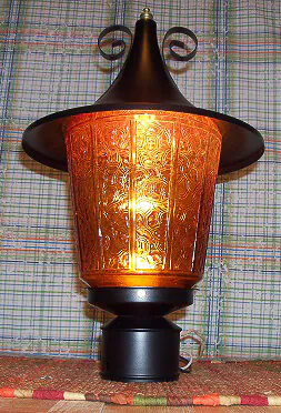 meditteranean-post-lamp vintage exterior lighting