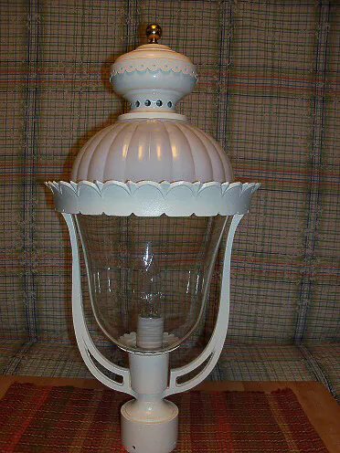 pretty-vintage-white-post-light retro exterior lighting for a ranch house