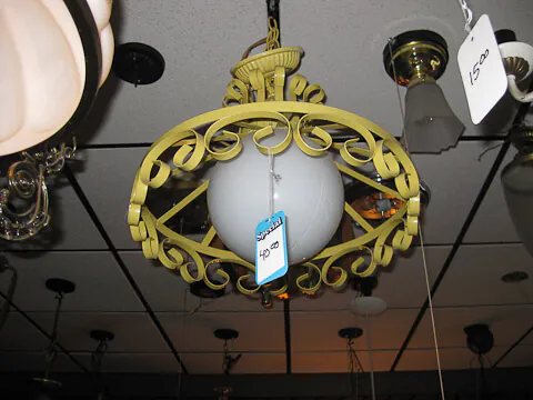 swag-light yellow iron swag light