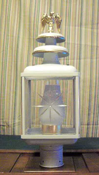 vintage-white-post-light-with-eagle vintage post light with eagle