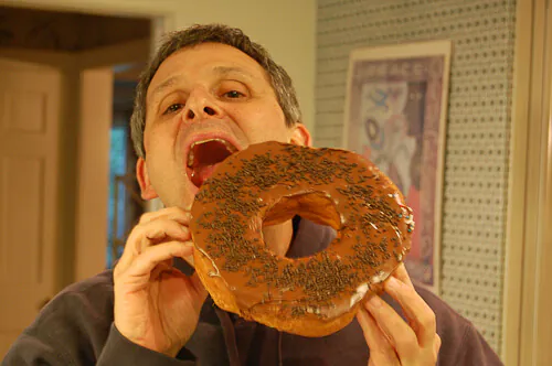 eating the worlds largest donut eating the worlds largest donut he can do it!