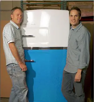 big chill original refrigerator with cofounders thom vernon and orion creamer