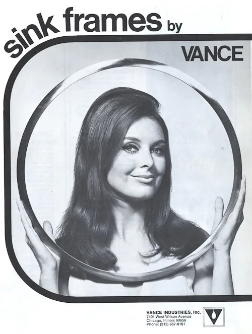 1960s brochure about metal sink rim from vance industries